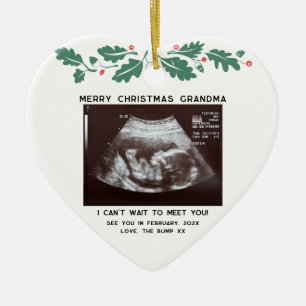 God jul Grandma Gravid Baby Scan Photo Julgransprydnad Keramik