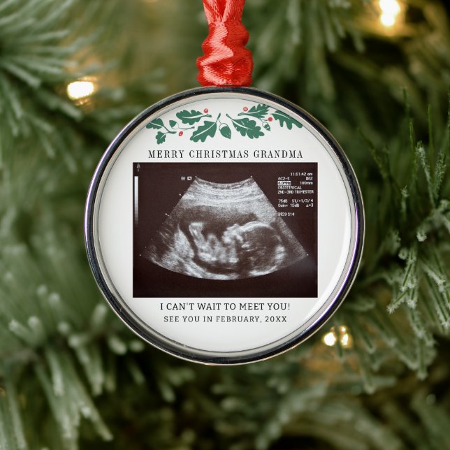 God jul Grandma Gravid Notice Julgransprydnad Metall (Träd)