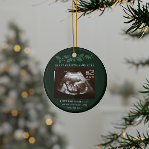 God jul Grandma Gravid Sonogram Julgransprydnad Keramik