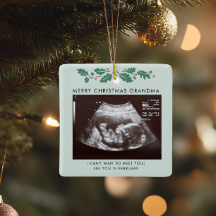 God jul Grandma Gravid Ultrasound Photo Julgransprydnad Keramik