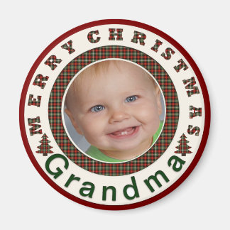 God jul Grandma Helgdag Photo Anpassningsbar Magnet