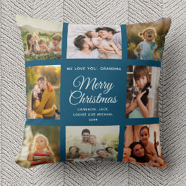 God jul Grandma Instagram Photo Collage Kudde