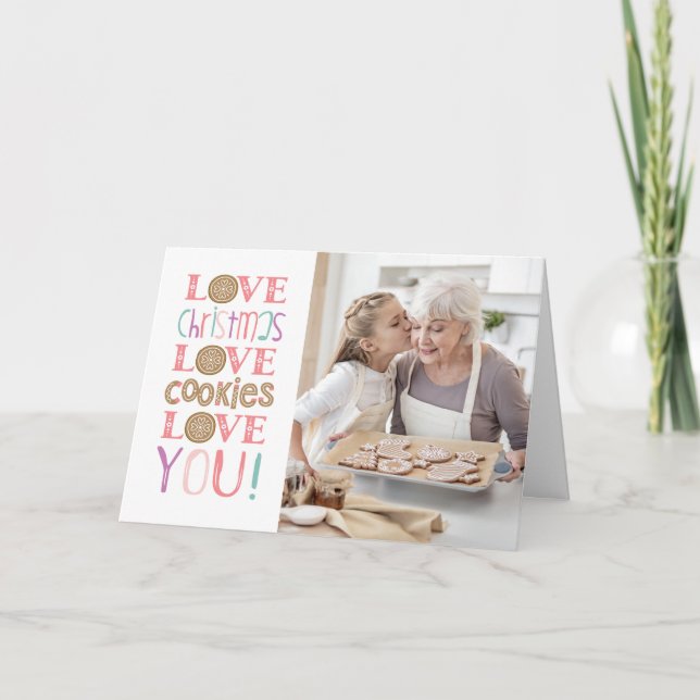 God jul Grandma Photo Card Kort (Framsida)