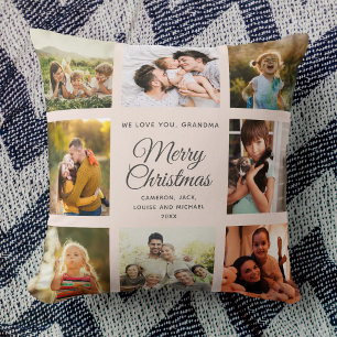 God jul Grandma Rosa Photo Collage Kudde
