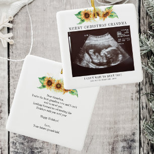 God jul Grandma Solros Ultrasound Photo Julgransprydnad Keramik