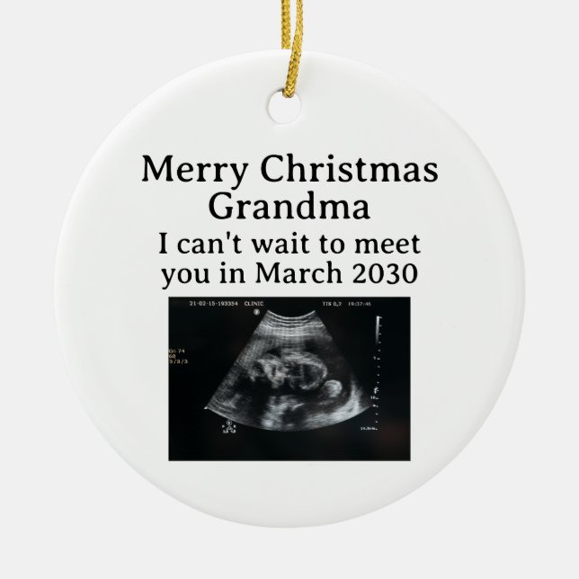 God jul Grandma Ultrasound Gravid Julgransprydnad Keramik (Framsidan)