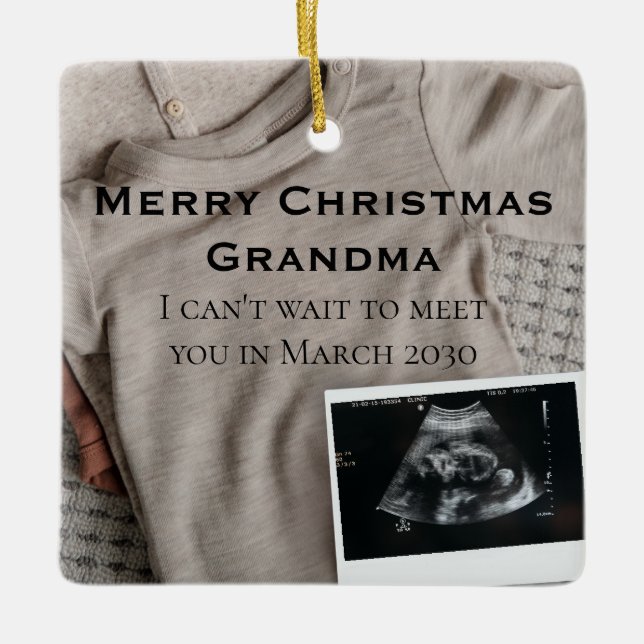 God jul Grandma Ultrasound Notice Julgransprydnad Keramik (Framsida)