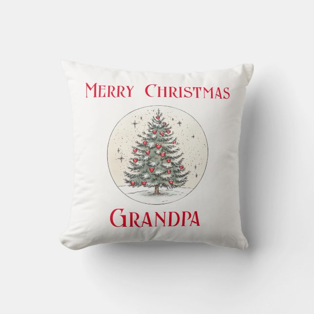 God jul Grandpa, anpassad för farfar, Kudde (Framsida)