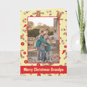 God jul Grandpa Helgdag Photo Card Kort