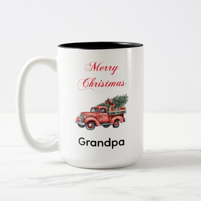 God jul Grandpa Två-Tonad Mugg (Vänster)