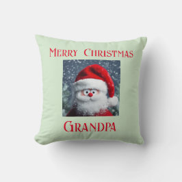 God jul Grandpa with Funny Santa & Rhyme Kudde