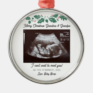 God jul Grandparent Gravid Baby Scan Julgransprydnad Metall