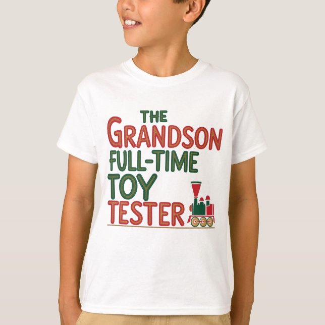 God jul Grandson Leksak Tester T Shirt (Framsida)