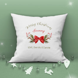 God jul Granny Bow Berries Modern Kudde