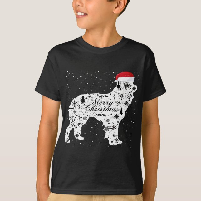 God jul Gräns Collie Hund jul T Shirt (Framsida)