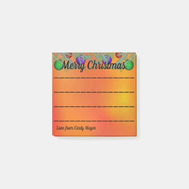 God jul Gräns Gräs Längst Papper Post-it Block (Framsida)