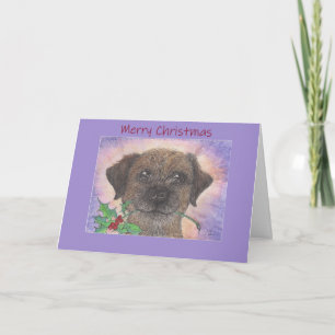God jul, Gräns Terrier Hund & Holly Kort