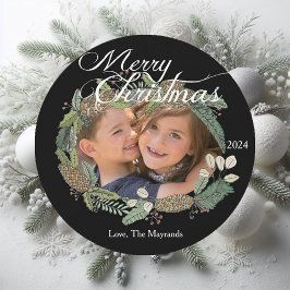 God jul Gräs Cone och Greenery Photo Card Julkort