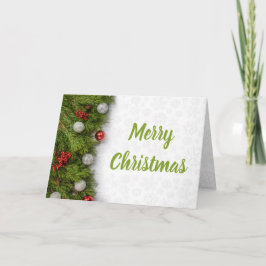 God jul Gräs Grenar med prydnadsföremål Kort
