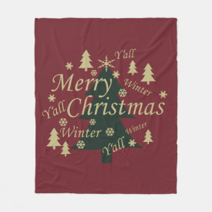 God jul, gräs träd, dekorerat fleecefilt