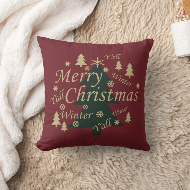 God jul, gräs träd, dekorerat kudde (Filt)