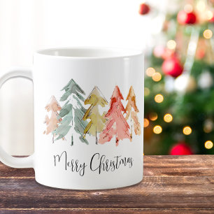 God jul Gräs Träd Watercolor Helgdag Kaffemugg