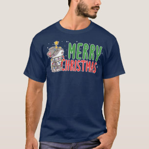 God jul Grått Varg med Julafton Ljus Älskare F T Shirt