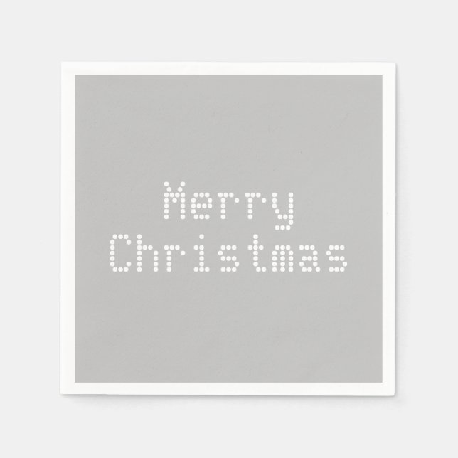 "God jul" grått-vit helgdag-papper Pappersservett (Framsidan)