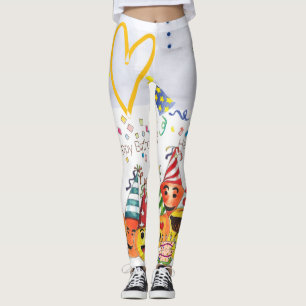 God jul Grattis på födelsedagen Leggings