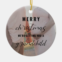 god jul gravid/baby-annonseringsfoto julgransprydnad keramik