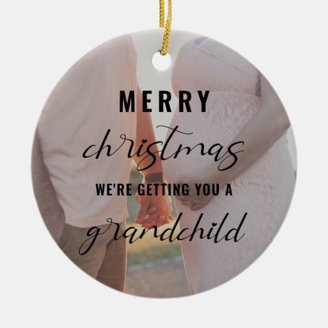 god jul gravid/baby-annonseringsfoto julgransprydnad keramik (Framsidan)