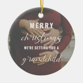 god jul gravid/baby-annonseringsfoto julgransprydnad keramik