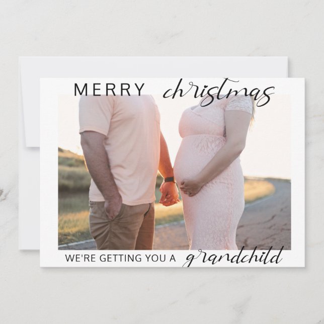 god jul gravid/baby-annonseringsfoto julkort (Framsida)