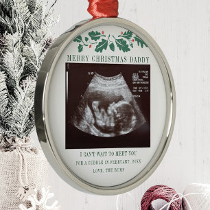 God jul Gravid Ultrasound Baby Julgransprydnad Metall