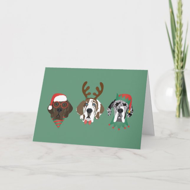 God jul Great dane Hundar Helgkort (Framsida)