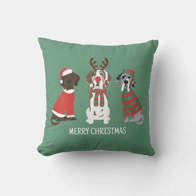 God jul Great dane Hundar Kudde (Framsida)