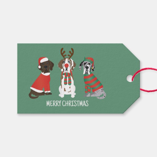 God jul Great dane Hundar Presentetikett (Framsidan (Horisontell))