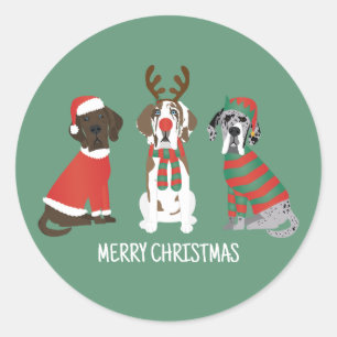 God jul Great dane Hundar Runt Klistermärke