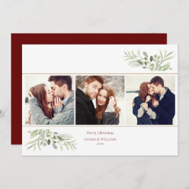 god jul Greenery 3 Photo Collage Julkort
