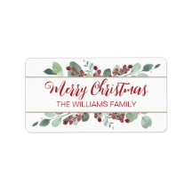 God jul Greenery CranBerries Guld-etikett