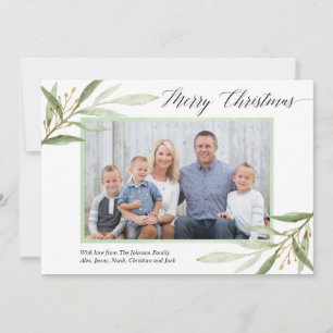 God jul greenery guld modernt fotokort