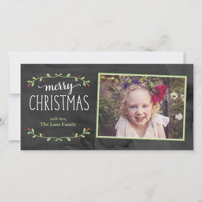 God jul Greenery Photo Card Julkort (Framsida)