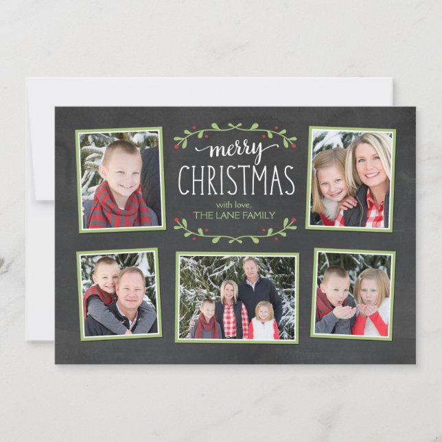 God jul Greenery Photo Card Julkort (Framsida)
