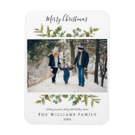 God jul Greenery Photo Modern Helgdagars Magnet