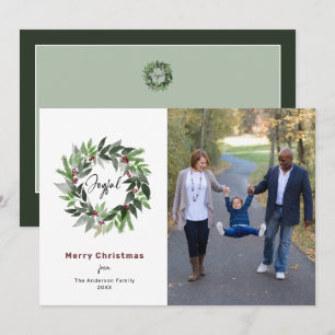 God jul Greenery Wandan Photo Julkort