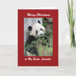 God jul Greeting Card Panda, Red Gräns Helgkort