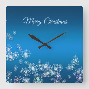 God jul. Greeting. Fyrkantig Klocka