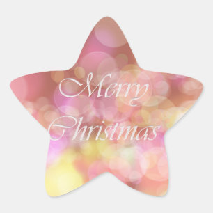 God jul. Greeting. Stjärnformat Klistermärke