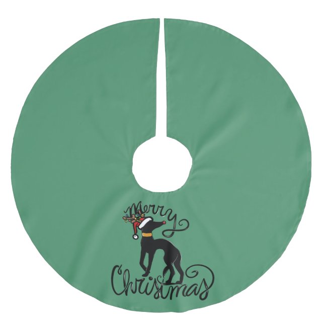 God jul Greyhound Reindeer Julgransmatta Borstad Polyester (Framsidan)
