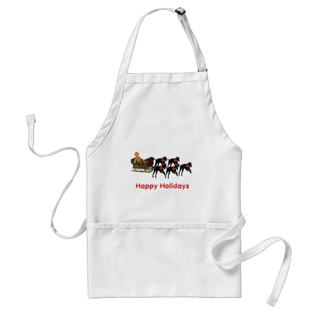 God jul Greyhounds Sleigh Helgdag Apron Förkläde (Framsidan)